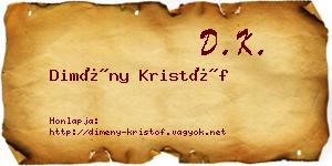 Dimény Kristóf névjegykártya