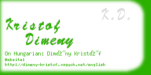 kristof dimeny business card